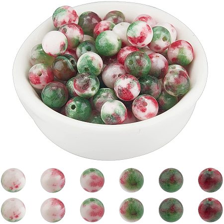 Arricraft About 100 Pcs Natural Stone Beads 8mm, Natural Persian Jade Round Beads, Gemstone Loose Beads for Bracelet Necklace Jewelry Making (Hole: 1.2~1.5mm)