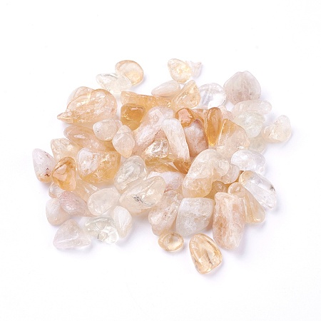 Honeyhandy Natural Citrine Beads, Undrilled/No Hole, Chips, 6~19x5~10x3~6mm, about 100g/bag