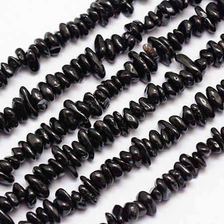 ARRICRAFT Natural Black Spinel Bead Strands, Chips, 4~12x4~12mm, Hole: 1mm; about 15.74 inches