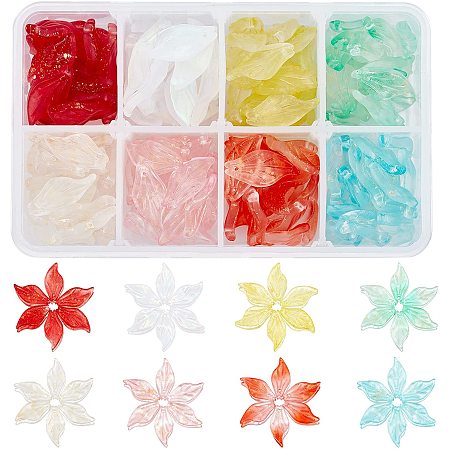 Translucent Flower Beads, Clear Beads for Jewelry Making, Choker