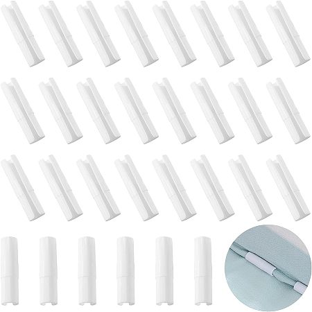 CHGCRAFT 30Pcs Bed Sheet Grippers Fasteners Bed Sheet Clips Keep Sheets Snug Column Sheet Holders for Mattresses with Raised Edge, White, 2.56x0.7inch