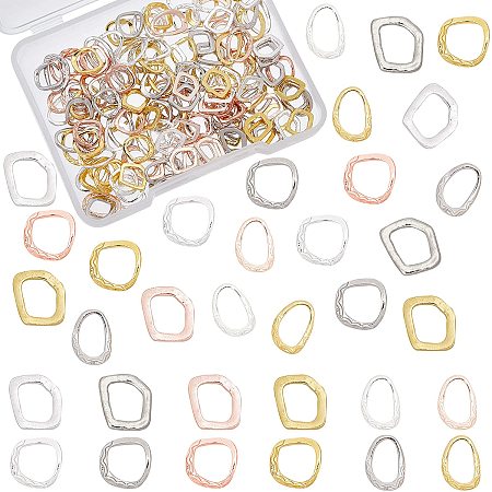 OLYCRAFT 144pcs Geometric Theme Hollow Resin Fillers Alloy Cabochons Irregular Polygon Geometric Nuggets Resin Charms Epoxy Resin Supplies Nail Art Decoration Epoxy Resin Filling Material - 4 Colors