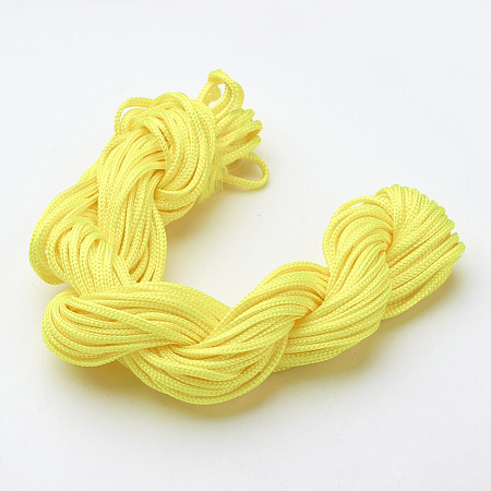 Honeyhandy Nylon Thread for Jewelry Making, Yellow, 2mm, about 13.12 yards(12m)/bundle, 10bundles/bag, about 131.23 yards(120m)/bag