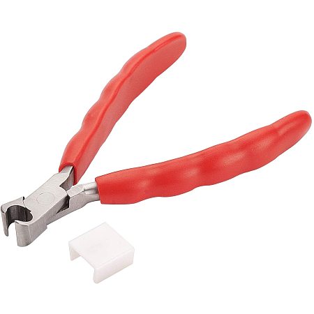 BENECREAT End Nipper Cutting Pliers Functional Wire Cutter Pliers with Plastic Storage Bag for Nail Pulling, Red