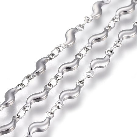 Honeyhandy 304 Stainless Steel Link Chains, Soldered, Twisted, Stainless Steel Color, 11.5x3.5x2mm