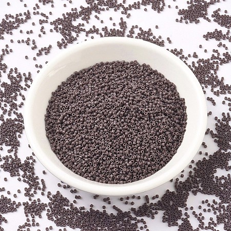 MIYUKI Delica Beads, Cylinder, Japanese Seed Beads, 11/0, (DB0735) Opaque Dark Mauve, 1.3x1.6mm, Hole: 0.8mm; about 2000pcs/10g