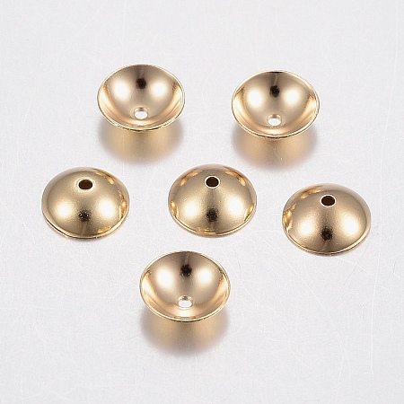 ARRICRAFT 304 Stainless Steel Bead Caps, Apetalous, Golden, 6x2mm, Hole: 0.8mm