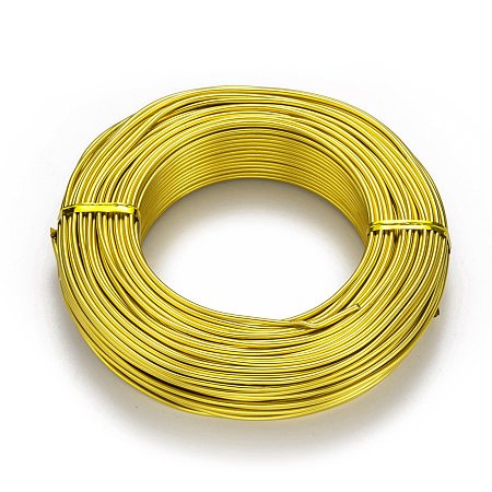 NBEADS 500g Aluminum Wire, Yellow, 2.0mm; about 55m/500g