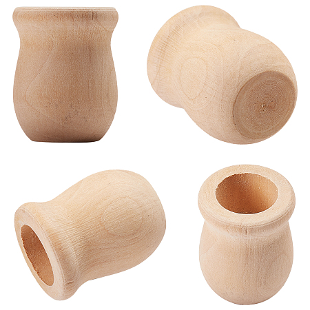 Gorgecraft Unfinished Blank Wooden Vase, for DIY Hand Painting Crafts, Old Lace, 38x30mm, Hole: 20mm