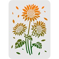 FINGERINSPIRE Three Sunflowers Stencil Template 29.7x21cm/11.6x8.3 inch Plastic Flowers Drawing Painting Stencils Rectangle Reusable Stencils for Painting and DIY Projects