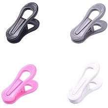 Plastic Hangers Clips, Multi-Purpose Hanger Clips, for Clothes Hangers, Pants Hangers Clips, Mixed Color, 69x42x25mm; 4colors, 10pcs/color, 40pcs/set