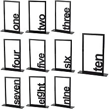 OLYCRAFT 10 Pack Black Acrylic Table Numbers 1-10 Acrylic Sign Holder Wedding Table Numbers Stands with Base 1.2x5.1 Inch Table Number Display Holder for Restaurant Receptions Wedding Party Supplies