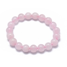 Honeyhandy Natural Rose Quartz Bead Stretch Bracelets, Round, Dyed, 2-1/8 inch~2-3/8 inch(5.5~6cm), Bead: 8mm