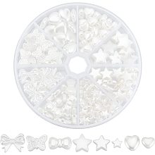 Arricraft About 170 Pcs Plastic Pearl Beads, Star & Heart & Butterfly & Bowknot Acrylic Pearl Beads ABS Imitation Loose Beads Kits Aesthetic Beads for Jewelry Making Vase Filler