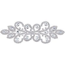 FINGERINSPIRE Rhinestone Applique for Wedding Dress Crystal Applique for Sash Shiny Rhinestone Applique Sewing Rhinestone Applique for Gown Headpiece, Shoes, Bags, or Other Item Decoration