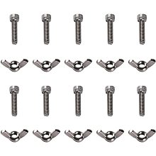 GORGECRAFT 1 Box 10 Set 1/4" Bat Pins for Pottery Wheel Bats Replacement Stainless Steel Butterfly Wing Nuts Hand Twist Tighten Wingnuts Kit Screw Fastener Parts Thumb Bolts for Home Office Supplies