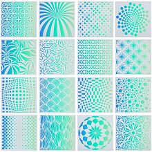 GORGECRAFT 5.9 Inch 16 Styles Mandala Flower Stencils Reusable Painting Stencil Plastic Drawing Templates DIY Decorative Geometric Style Template Crafts for Wall Wood Fabric Floor Home Decor