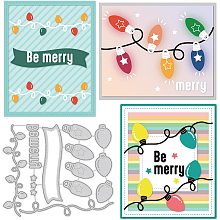 BENECREAT 4.7x4inch String Light Pattern Metal Cutting Dies, Wedding Party Birthday Themed Die Cuts Embossing Stencil for Card Making Scrapbooking Paper Craft(0.8mm Thick)