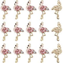 SUNNYCLUE 1 Box 20Pcs Flamingo Charms Rhinestone Flamingo Charm Pink Bird Cute Animal Love Flamingos Charms for Jewelry Making Charm Women Earrings Necklace Bracelets Keychain Handmade Gift DIY Craft