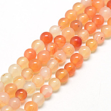 Honeyhandy Natural Carnelian Beads Strands, Round, 10~10.5mm, Hole: 1.2mm, about 36pcs/strand, 15.5 inch