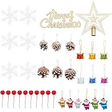 42 Pcs Christmas Tree Ornaments, 7 Styles Plastic Christmas Tree Hanging Pendants Decorations Festival Home Party Decors for Christmas Tree New Year Party Decorations Supplies