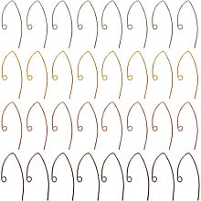 SUPERFINDINGS 80Pcs Brass Earring Hooks 4 Colors Lever Back Earwires with Loop 29x15mm Ear Wire Connector Fish Hook Earrings Supplies Findings for Jewelry Making, Hole: 2mm, Pin: 0.6mm