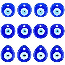 NBEADS Evil Eye Pendants, Flat Round Evil Eye Lampwork Pendants Evil Eye Charms Beads for DIY Bracelets Necklace Jewelry Making