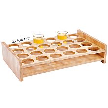 NBEADS 24 Shot Glass Holder, Hole: 1.47 Inch Shot Glass Tray Bamboo Shot Glass Serving Tray Shot Glass Storage Shot Glass Display Bar Accessories for Party Bar Club Bar Family Gathering