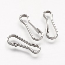 Honeyhandy 304 Stainless Steel Keychain Clasp Findings, Stainless Steel Color, 20.5x7x2mm, Hole: 18.5x2~5mm