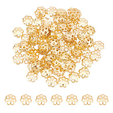 UNICRAFTALE 100Pcs 304 Stainless Steel Flower Bead Caps Golden Bead End Caps Filigree Spacer Bead Bracelets Necklaces Bead Caps for DIY Earrings Jewellery Making Supplies Hole 0.8mm