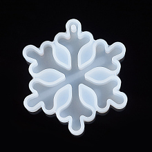 Honeyhandy Pendant Silicone Molds, Resin Casting Molds, For UV Resin, Epoxy Resin Jewelry Making, Snowflake, White, 79x70x10.5mm, Inner Diameter: 76x66mm