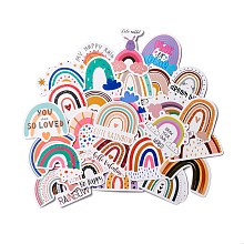 Honeyhandy Cartoon Rainbow Paper Stickers Set, Adhesive Label Stickers, for Suitcase, Planner and Refigerator Decor, Mixed Color, 3.2~5.4x4~6.7x0.02cm, 60pcs/bag