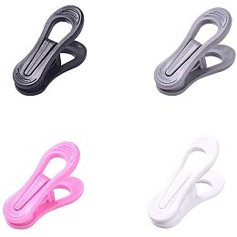 Plastic Hangers Clips, Multi-Purpose Hanger Clips, for Clothes Hangers, Pants Hangers Clips, Mixed Color, 69x42x25mm; 4colors, 10pcs/color, 40pcs/set