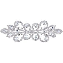 FINGERINSPIRE Rhinestone Applique for Wedding Dress Crystal Applique for Sash Shiny Rhinestone Applique Sewing Rhinestone Applique for Gown Headpiece, Shoes, Bags, or Other Item Decoration