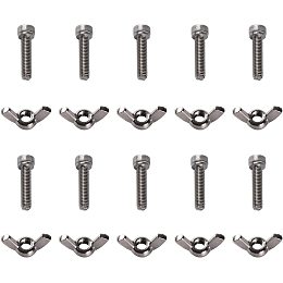 GORGECRAFT 1 Box 10 Set 1/4" Bat Pins for Pottery Wheel Bats Replacement Stainless Steel Butterfly Wing Nuts Hand Twist Tighten Wingnuts Kit Screw Fastener Parts Thumb Bolts for Home Office Supplies