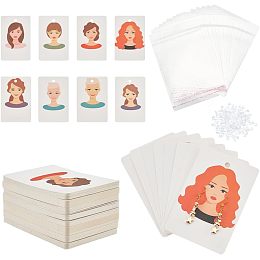 PandaHall Elite 112pcs 8 Styles Earring Display Cards Earring Holder Cards with 112 Self Sealing Bags 230pcs Earring Nuts for Small Business Earring Package Display Jewelry 3.2x2.4 inch /9x6cm