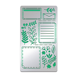 BENECREAT Leaf Stencils 7x4 Inch Plant Flower Label Stencils Painting Template Frame Label Stainless Steel Drawing Stencils for Craft, Bullet Journal Scrapbooking