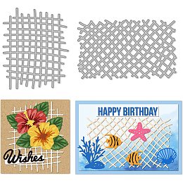 GLOBLELAND Burlap Texture Die Cuts Fishing Net Background Embossing Template Grid Carbon Steel Die Set for Card Scrapbooking Card DIY Craft