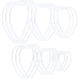 GORGECRAFT 18PCS 6 Styles Dream Rings Catcher Heart Macrame Hoop for Crafts Catch Dream Plastic Rings White Woven Web Making Wedding Wreath Decor Home Wall Hanging Decoration