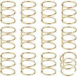 NBEADS 12 Pcs 3 Ring Metal Loose Leaf Binders, 29mm Book Rings Snap Split Hinged Light Gold Metal Binder Rings for DIY Travel Diary, Photo Album, Binding Spines Combs