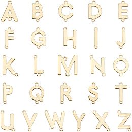 PandaHall Elite 26 Styles 18K Gold Plated Letter Links Brass Alphabet Links Capital A-Z Letter Pendants for Earrings Necklaces Bracelet Jewelry Making Accessories DIY Crafts Key Chain