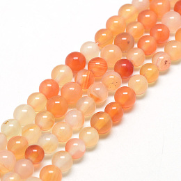 Honeyhandy Natural Carnelian Beads Strands, Round, 6~6.5mm, Hole: 1mm, about 63pcs/strand, 15.5 inch