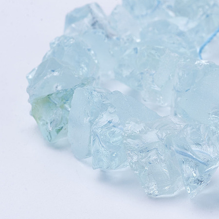 ARRICRAFT Synthetic Aquamarine Bead Strands, Nuggets, Light Cyan, 9~20x8~16x5~11mm, Hole: 0.5mm, about 53pcs/strand, 16 inches