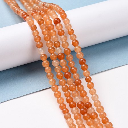 ARRICRAFT Natural Red Aventurine Bead Strands, Round, 4~4.5mm, Hole: 1mm, about 91~94pcs/strand, 14.9 inches(38cm)