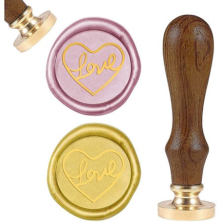 CRASPIRE Wax Seal Stamp Love Vintage Sealing Wax Stamps Animal Wood Handle Stamp Wax Seal 25mm Removable Brass Seal for Envelopes Invitations Wedding Embellishment