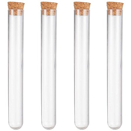PH PandaHall 20 Pack Transparent Clear Storage Beads Tubes 30ml Plastic Small Empty Storage Tubes Bead Container Set Test Bottles Organizers Boxes with Wood Cap, 5.9x0.78