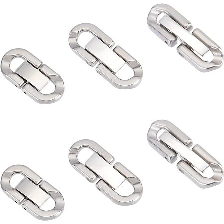 UNICRAFTALE 6pcs Stainless Steel Fold Over Clasp 7.5~11.5mm Jewelry Extender Foldover Link Extension Clasp Fold Over Bracelet Clasp Extender for Making Jewelry