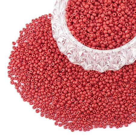 ARRICRAFT 6/0 Glass Seed Beads Round Pony Bead Diameter 4mm About 4500Pcs for Jewelry DIY Craft Red Opaque Colors