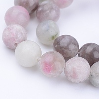 Arricraft Natural Lilac Jade Beads Strands, Round, 8~8.5mm, Hole: 1mm, about 47pcs/strand, 15.5 inches