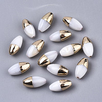 ARRICRAFT Natural Freshwater Shell Beads, with Light Gold Plated Brass Findings, Horse Eye, Creamy White, 11x5mm, Hole: 0.8~1mm
